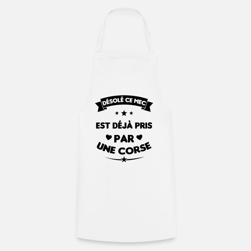 Mec Avec Corse Cadeau Couple Saint Valentin - Tablier de cuisine - blanc