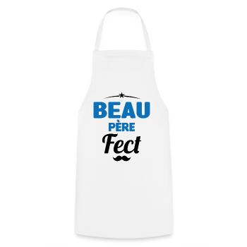 beau-pèrefect cadeau beau-papa anniversaire humour - Tablier de cuisine - blanc - Devant - AI Model Male 185 dark (185cm)