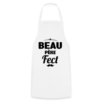beau-pèrefect cadeau beau-papa anniversaire humour - Tablier de cuisine - blanc - Devant - AI Model Male 185 dark (185cm)
