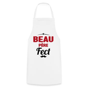 beau-pèrefect cadeau beau-papa anniversaire humour - Tablier de cuisine - blanc - Devant - AI Model Male 185 dark (185cm)