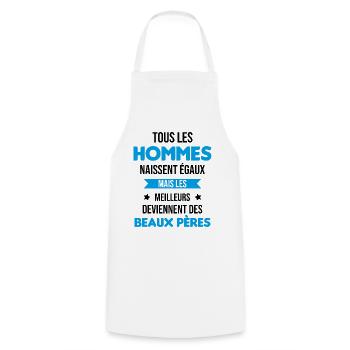 les meilleurs deviennent des beaux pères Cadeau - Tablier de cuisine - blanc - Devant - AI Model Male 185 dark (185cm)