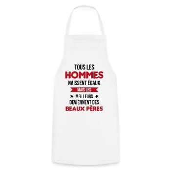 les meilleurs deviennent des beaux pères Cadeau - Tablier de cuisine - blanc - Devant - AI Model Male 185 dark (185cm)