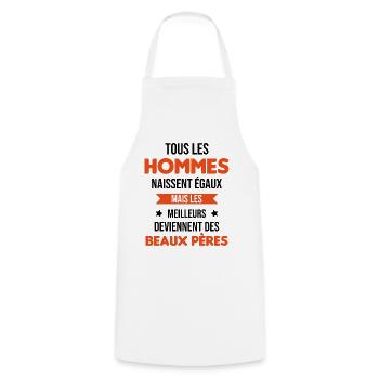 les meilleurs deviennent des beaux pères Cadeau - Tablier de cuisine - blanc - Devant - AI Model Male 185 dark (185cm)