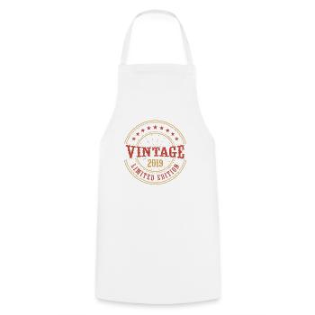 Vintage 2019 Vintage Anniversary Gift Idea 2019 - Cooking Apron - white - Front - AI Model Male 185 dark (185cm)