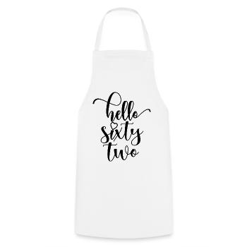 Hello Sixty Two Cute 62 Years Old Birthday - Cooking Apron - white - Front - AI Model Male 185 dark (185cm)