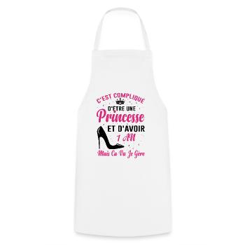 Princesse 1 An Idée Cadeau Anniversaire Amour - Tablier de cuisine - blanc - Devant - AI Model Male 185 dark (185cm)