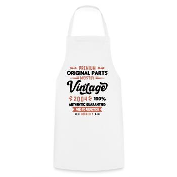 Vintage 2004 Cadeau D'anniversaire - Tablier de cuisine - blanc - Devant - AI Model Male 185 dark (185cm)