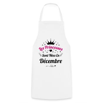 Les Princesses Sont Nées En Décembre Anniversaire - Tablier de cuisine - blanc - Devant - AI Model Male 185 dark (185cm)