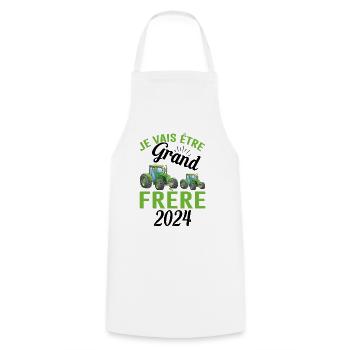 Je Vais Être Grand Frère 2024 - Tablier de cuisine - blanc - Devant - AI Model Male 185 dark (185cm)