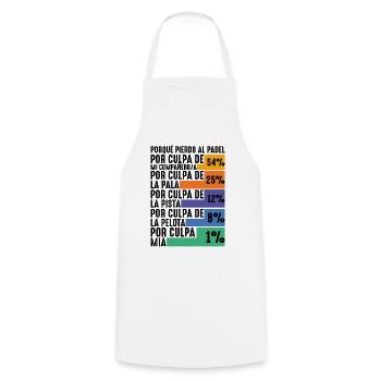 Padel Fun Player Pourquoi Je Perds Au Padel - Tablier de cuisine - blanc - Devant - AI Model Male 185 dark (185cm)