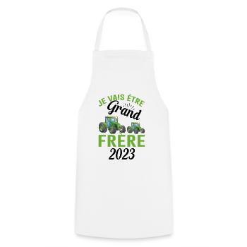 Je Vais Être Grand Frère 2023 - Tablier de cuisine - blanc - Devant - AI Model Male 185 dark (185cm)