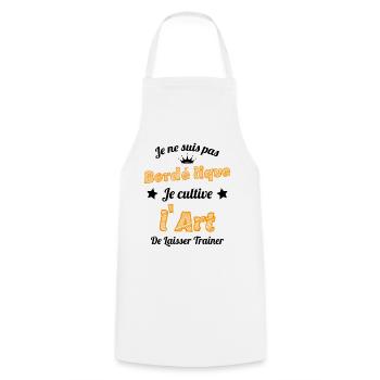 Pas Bordélique l'art De Laisser Traîner Humour - Tablier de cuisine - blanc - Devant - AI Model Male 185 dark (185cm)