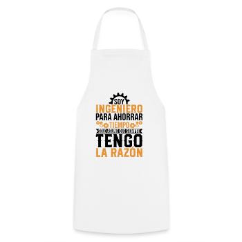 Je Suis Un Ingénieur J'ai Toujours Raison - Tablier de cuisine - blanc - Devant - AI Model Male 185 dark (185cm)