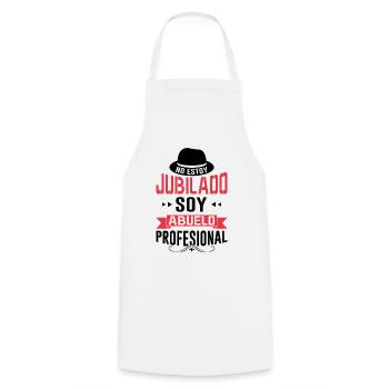 Papi Retraité Je Suis Un Grand-père Professionnel - Tablier de cuisine - blanc - Devant - AI Model Male 185 dark (185cm)