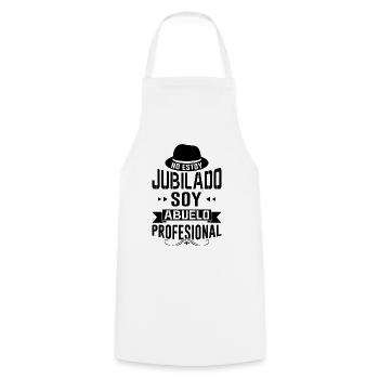 Papi Retraité Je Suis Un Grand-père Professionnel - Tablier de cuisine - blanc - Devant - AI Model Male 185 dark (185cm)