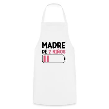 Maman De Deux Enfants - Tablier de cuisine - blanc - Devant - AI Model Male 185 dark (185cm)