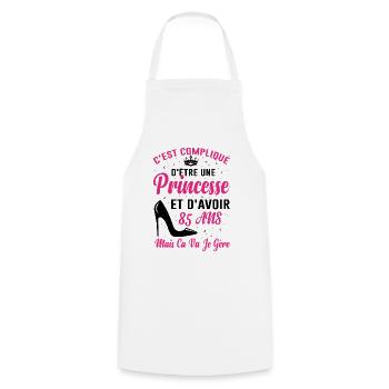 Princesse 85 Ans Idée Cadeau Anniversaire Amour - Tablier de cuisine - blanc - Devant - AI Model Male 185 dark (185cm)