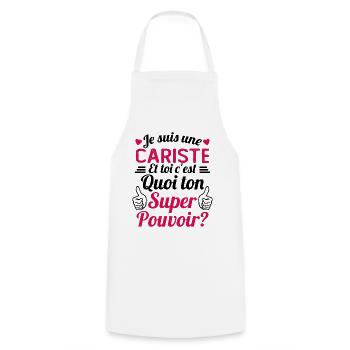 Je suis une Cariste c'est mon super pouvoir - Tablier de cuisine - blanc - Devant - AI Model Male 185 dark (185cm)