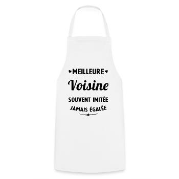 Meilleure voisine souvent imitée jamais égalée - Tablier de cuisine - blanc - Devant - AI Model Male 185 dark (185cm)