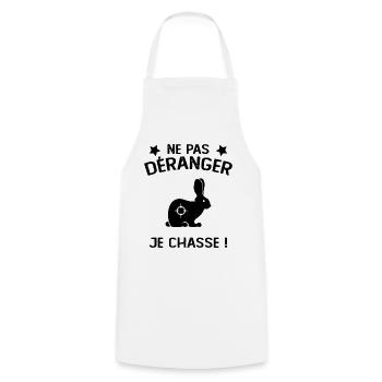 Ne Pas déranger Je Chasse ! - Tablier de cuisine - blanc - Devant - AI Model Male 185 dark (185cm)