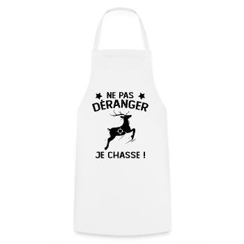 Ne Pas déranger Je Chasse ! - Tablier de cuisine - blanc - Devant - AI Model Male 185 dark (185cm)