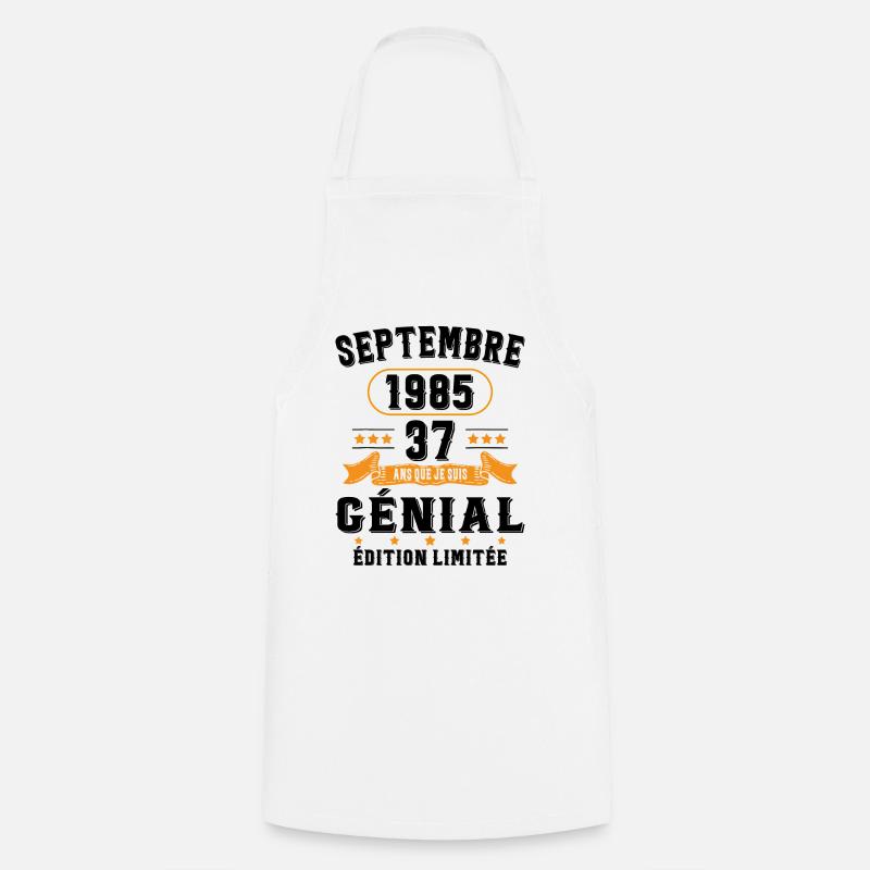 37 Ans Anniversaire Vintage Né(e) Septembre 1985 - Tablier de cuisine - blanc