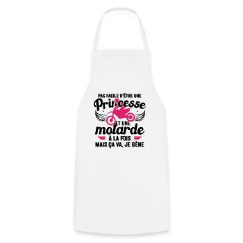 Moto Vélo Anniversaire Motocross Femme Idée Cadeau - Tablier de cuisine - blanc - Devant - AI Model Male 185 dark (185cm)
