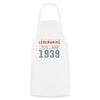 Légendaire Depuis Août 1939 Anniversaire Cadeau - Tablier de cuisine - blanc - Devant - AI Model Male 185 dark (185cm)