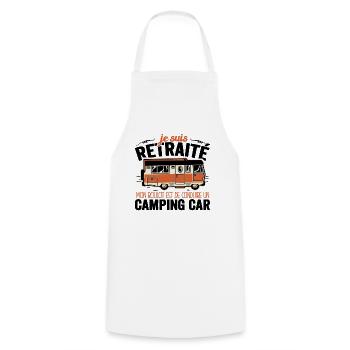 Je Suis Un Retraité Avec Un Camping Car - Tablier de cuisine - blanc - Devant - AI Model Male 185 dark (185cm)