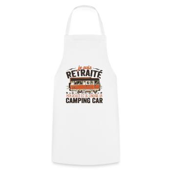 Je Suis Un Retraité Avec Un Camping Car - Tablier de cuisine - blanc - Devant - AI Model Male 185 dark (185cm)