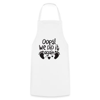 Oops We did it Again Funny Pregnancy Announcement - Cooking Apron - white - Front - AI Model Male 185 dark (185cm)