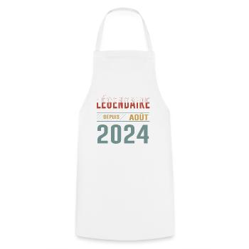 Légendaire Depuis Août 2024 Anniversaire Cadeau - Tablier de cuisine - blanc - Devant - AI Model Male 185 dark (185cm)