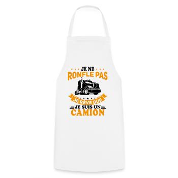 Je Ne Ronfle Pas Je Rêve Que Je Suis Un Camion - Tablier de cuisine - blanc - Devant - AI Model Male 185 dark (185cm)