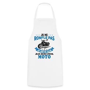 Je Ne Ronfle Pas Je Rêve Que Je Suis Une Moto - Tablier de cuisine - blanc - Devant - AI Model Male 185 dark (185cm)