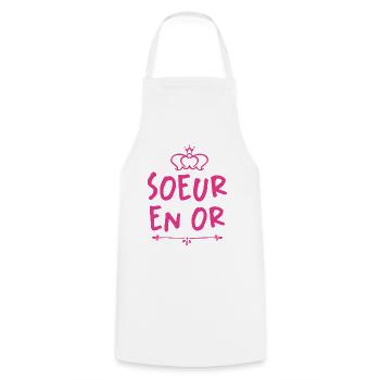 Soeur En Or - Tablier de cuisine - blanc - Devant - AI Model Male 185 dark (185cm)