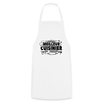 Quand Je Cuisine Faut Pas Me Stresser - Tablier de cuisine - blanc - Devant - AI Model Male 185 dark (185cm)