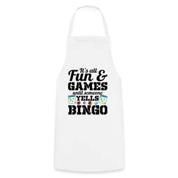 Bingo Yells Bingo Fan Fun Bingo - Tablier de cuisine - blanc - Devant - AI Model Male 185 dark (185cm)