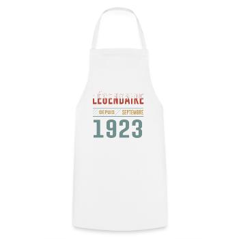Légendaire Depuis Septembre 1923 Anniversaire - Tablier de cuisine - blanc - Devant - AI Model Male 185 dark (185cm)
