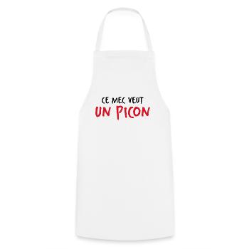 Ce Mec Veut Un Picon - Tablier de cuisine - blanc - Devant - AI Model Male 185 dark (185cm)