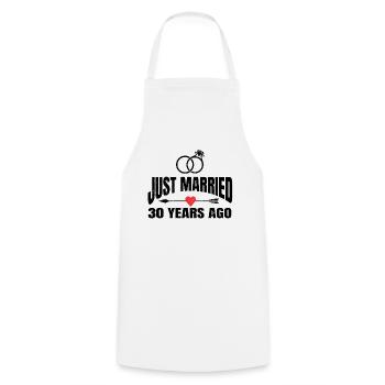 Je viens de me marier il y a 30 ans 30e anniversaire de mariage - Tablier de cuisine - blanc - Devant - AI Model Male 185 dark (185cm)