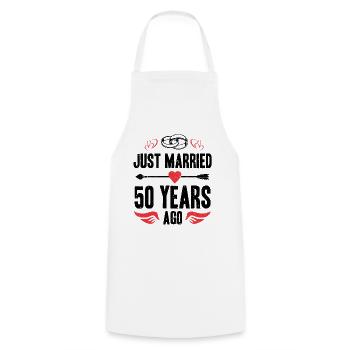 Je viens de me marier il y a 50 ans 50e anniversaire de mariage - Tablier de cuisine - blanc - Devant - AI Model Male 185 dark (185cm)