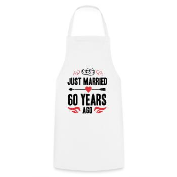 Je viens de me marier il y a 60 ans 60e anniversaire de mariage - Tablier de cuisine - blanc - Devant - AI Model Male 185 dark (185cm)