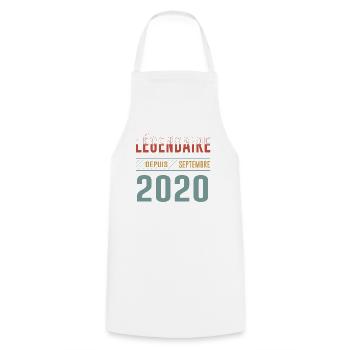 Légendaire Depuis Septembre 2020 Anniversaire - Tablier de cuisine - blanc - Devant - AI Model Male 185 dark (185cm)