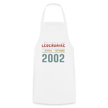 Légendaire Depuis Septembre 2002 Anniversaire - Tablier de cuisine - blanc - Devant - AI Model Male 185 dark (185cm)