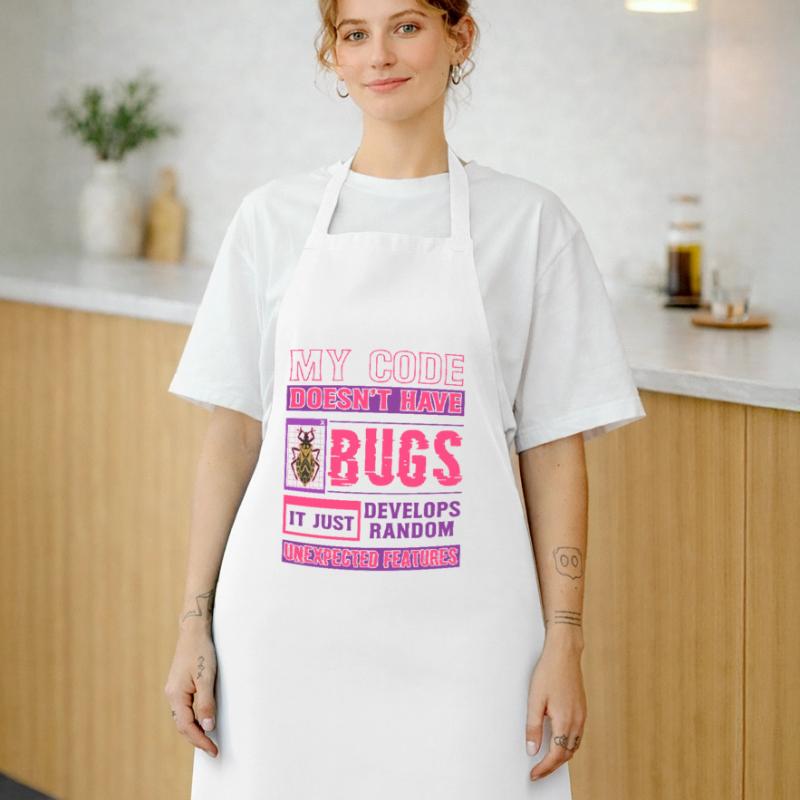 Developer My Code Has No Bugs Funny Coding Cooking Apron