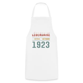Légendaire Depuis Octobre 1923 Anniversaire - Tablier de cuisine - blanc - Devant - AI Model Male 185 dark (185cm)