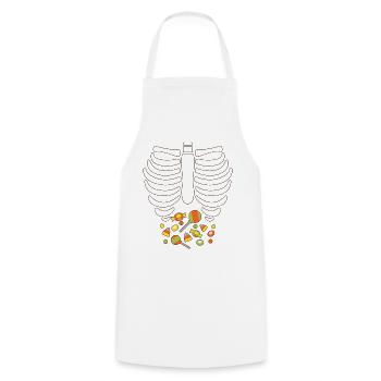 Spooky Scary Ribs Candies Halloween Trick or Treat - Cooking Apron - white - Front - AI Model Male 185 dark (185cm)