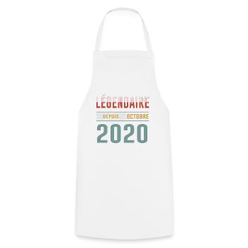 Légendaire Depuis Octobre 2020 Anniversaire - Tablier de cuisine - blanc - Devant - AI Model Male 185 dark (185cm)