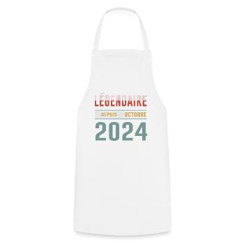 Légendaire Depuis Octobre 2024 Anniversaire - Tablier de cuisine - blanc - Devant - AI Model Male 185 dark (185cm)