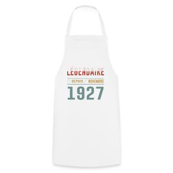 Légendaire Depuis Novembre 1927 Anniversaire - Tablier de cuisine - blanc - Devant - AI Model Male 185 dark (185cm)